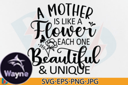 A Mother is Like a Flower Svg,Mom Saying Design 103