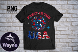 Party in the USA Disco 4th of July Png Design 02