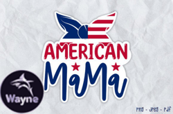 4th of July PNG Sticker, American Mama Design 47