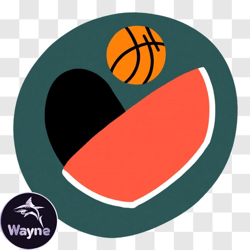 Watermelon and Basketball in Upside Down Heart Shape PNG Design 99