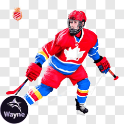 Hockey Player Ready to Hit Puck with Hockey Stick PNG Design 125