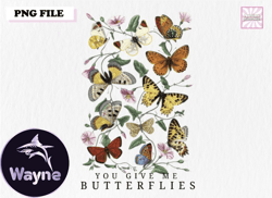 Vintage Butterflies PNG Sublimation Design 177