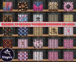 bundle 29 design tumbler fashion 3d logo fashion patterns, logo fashion tumbler -30 by wayne