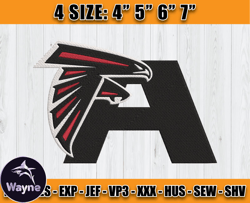 Atlanta Falcons Embroidery, NFL Falcons Embroidery, NFL Machine Embroidery Digital, 4 sizes Machine Emb Files-20-Wayne