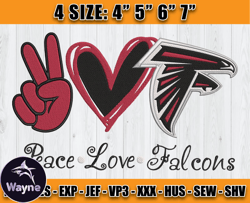 Atlanta Falcons Embroidery, NFL Falcons Embroidery, NFL Machine Embroidery Digital, 4 sizes Machine Emb Files -24-Wayne