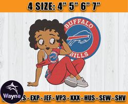 Buffalo Bills Embroidery, Betty Boop Embroidery, NFL Machine Embroidery Digital, 4 sizes Machine Emb Files -07-Fogg