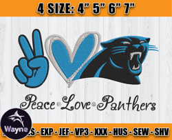 Panthers Embroidery, NFL Panthers Embroidery, NFL Machine Embroidery Digital, 4 sizes Machine Emb Files -24 Wayne