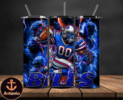 Buffalo Bills Tumbler Wrap Glow, NFL Logo Tumbler Png, NFL Design Png-04