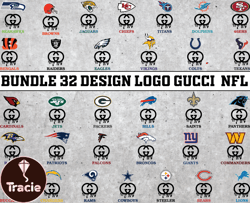 Bundle 32 design logo Gucci NFL,NFL Logo, Nfl Logo Team,Nfl Png, Nfl SVG, NFL  Design 10