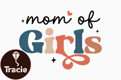 Mom of Girls Retro Mothers Day Design 310