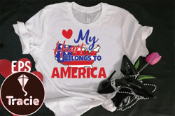 My Heart Belongs to America T-shirt Design 113