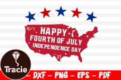 Happy 4th of July USA Map Design 97