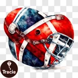Norway Flag Hockey Helmet Watercolor Painting PNG