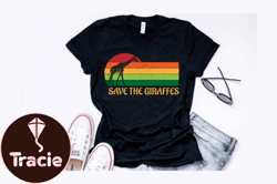Vintage Save the Giraffes T Shirt Design