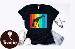 Vintage Giraffe Retro T Shirt Design