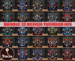 Bundle 32 Design NFL Teams, NFL Logo, Tumbler Design, Design Bundle Football, NFL Tumbler Design 14