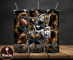 New Orleans Saints Tumbler Wrap Glow, NFL Logo Tumbler Png, NFL Design Png-23