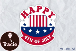 Happy 4th of July Printable Sticker PNG Design 38