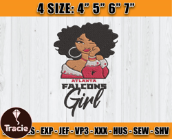 Atlanta Falcons Embroidery, NFL Girls Embroidery, NFL Machine Embroidery Digital, 4 sizes Machine Emb Files -21-Tracie