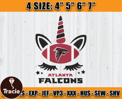 Atlanta Falcons Embroidery, Unicorn Embroidery, NFL Machine Embroidery Digital, 4 sizes Machine Emb Files -25-Tracie