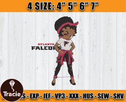 Atlanta Falcons Embroidery, Betty Boop Embroidery, NFL Machine Embroidery Digital, 4 sizes Machine Emb Files -29-Tracie