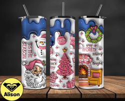 Christmas 20oz Tumbler Wrap PNG, Christmas 3D Inflated Puffy Tumbler Wrap Png, Grinchmas 20oz Png 165