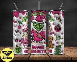 Christmas 20oz Tumbler Wrap PNG, Christmas 3D Inflated Puffy Tumbler Wrap Png, Grinchmas 20oz Png 330