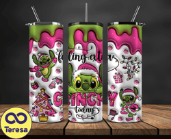 Christmas 20oz Tumbler Wrap PNG, Christmas 3D Inflated Puffy Tumbler Wrap Png, Grinchmas 20oz Png 143