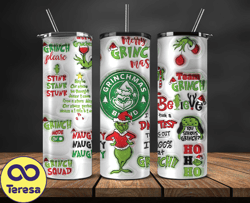 Grinchmas Christmas 3D Inflated Puffy Tumbler Wrap Png, Christmas 3D Tumbler Wrap, Grinchmas Tumbler PNG 104