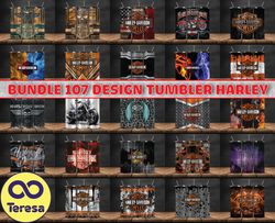 Bundle 107 Design Harley Tumbler Wrap,Harley Davidson PNG, Harley Davidson Logo, Design by Cookies 108