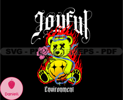 Joyful Bear Stretwear, Teddy Bear Tshirt Design, Streetwear Teddy Bear PNG, Urban, DTG, DTF 14