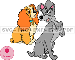 Disney Lady And The Tramp Svg, Good Friend Puppy,  Animals SVG, EPS, PNG, DXF 240