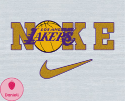 Nike Los Angeles Lakers Svg, Stitch Nike Embroidery Effect, NBA Logo, Basketball Svg, NBA, Nike Nba Design 03