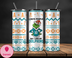 Miami Dolphins Christmas Tumbler Png, NFL Merry Christmas Png, NFL, NFL Football Png 110