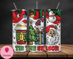 Christmas 20oz Tumbler Wrap PNG, Christmas 3D Inflated Puffy Tumbler Wrap Png, Grinchmas 20oz Png 43