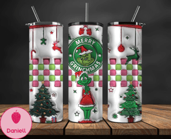Christmas 20oz Tumbler Wrap PNG, Christmas 3D Inflated Puffy Tumbler Wrap Png, Grinchmas 20oz Png 75