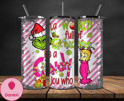 Christmas 20oz Tumbler Wrap PNG, Christmas 3D Inflated Puffy Tumbler Wrap Png, Grinchmas 20oz Png 258