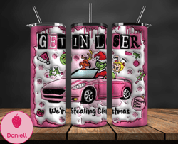 Christmas 20oz Tumbler Wrap PNG, Christmas 3D Inflated Puffy Tumbler Wrap Png, Grinchmas 20oz Png 334