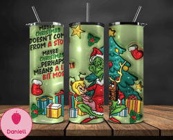 Grinchmas Christmas 3D Inflated Puffy Tumbler Wrap Png, Christmas 3D Tumbler Wrap, Grinchmas Tumbler PNG 05