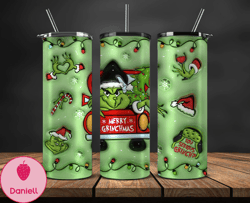 Grinchmas Christmas 3D Inflated Puffy Tumbler Wrap Png, Christmas 3D Tumbler Wrap, Grinchmas Tumbler PNG 105