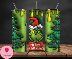 Grinchmas Christmas 3D Inflated Puffy Tumbler Wrap Png, Christmas 3D Tumbler Wrap, Grinchmas Tumbler PNG 131