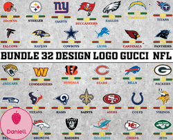 Bundle 32 design logo Gucci NFL, NFL Logo, Nfl Logo Team,Nfl Png, Nfl Tumbler, NFL  Design 11