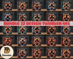 Bundle 32 Design NFL Teams, Cracked Hole Design, NFL Logo, Tumbler Design, Design Bundle Football, NFL Tumbler Design, D