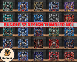 Bundle 32 Design NFL Teams, NFL Logo, Tumbler Design, Design Bundle Football, NFL Tumbler Design, Design by Daniell 11