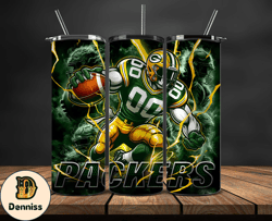 Green Bay Packers Tumbler Wrap Glow, NFL Logo Tumbler Png, NFL Design Png, Design by Davisbundlesvg-12