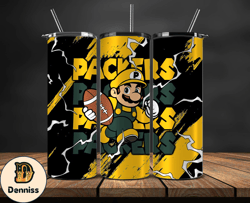 Green Bay Packers Tumbler Wrap, Mario Tumbler Wrap, NFL Logo PNG, Tumbler Designs, NFL Football PNG, Design by Davisbund