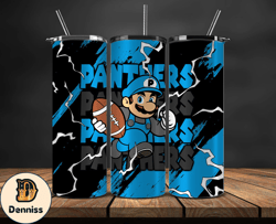 Carolina Panthers Tumbler Wrap, Mario Tumbler Wrap, NFL Logo PNG, Tumbler Designs, NFL Football PNG, Design by Davisbund