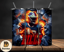 Buffalo Bills Tumbler Wrap, Crack Hole Design, Logo NFL Football, Sports Tumbler Png, Tumbler Design by Davisbundlesvg S