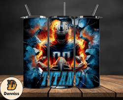 Tennessee Titans Tumbler Wrap, Crack Hole Design, Logo NFL Football, Sports Tumbler Png, Tumbler Design by Davisbundlesv