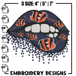 Cincinnati Bengals dripping lips embroidery design, Cincinnati Bengals embroidery, NFL embroidery, logo sport embroidery